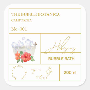 Apothecary Hibiscus Bubble Bath Label