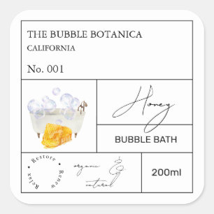 Apothecary Honey Bubble Bath Label