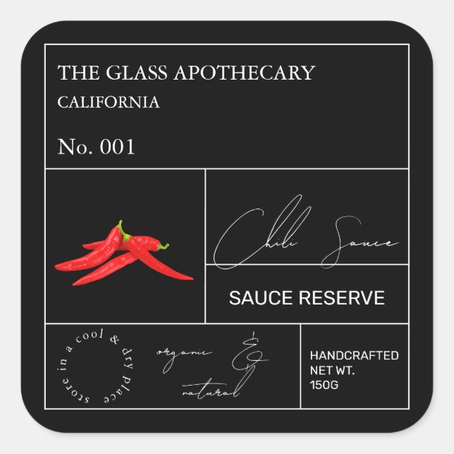 Apothecary Hot Chilli Label (Front)