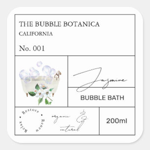 Apothecary Jasmine Bubble Bath Label