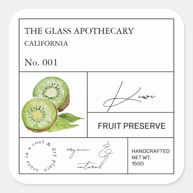 Apothecary Kiwi Label (Front)