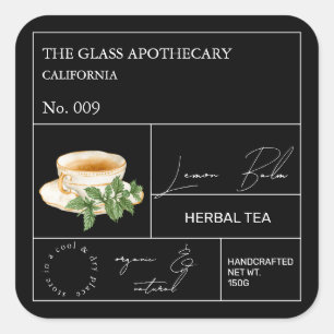 Apothecary Lemon Balm Herbal Tea  Label