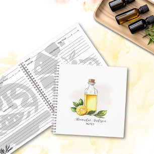 Apothecary Lemon Citrus Essential Oils Watercolor Notebook