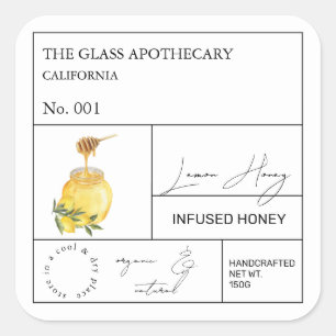 Apothecary Lemon Infused Honey Label