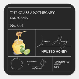 Apothecary Lime Infused Honey Label