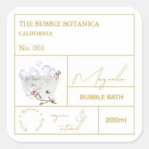 Apothecary Magnolia Bubble Bath Label