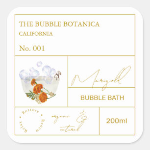 Apothecary Marigold Bubble Bath Label