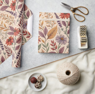 Apothecary Moody Autumn Floral Wrap Wrapping Paper