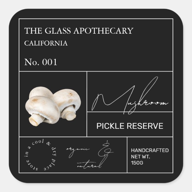 Apothecary Mushroom Label (Front)