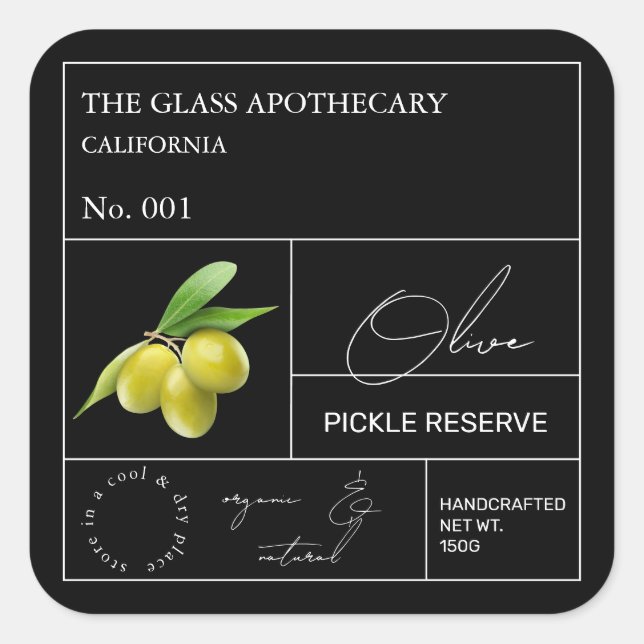 Apothecary Olive Label (Front)