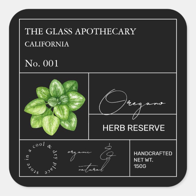 Apothecary Oregano Label (Front)