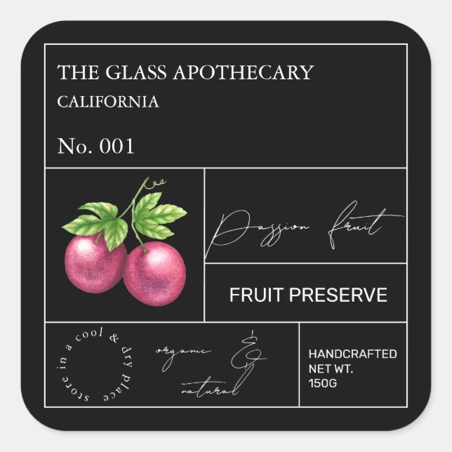 Apothecary Passion Fruit Label (Front)