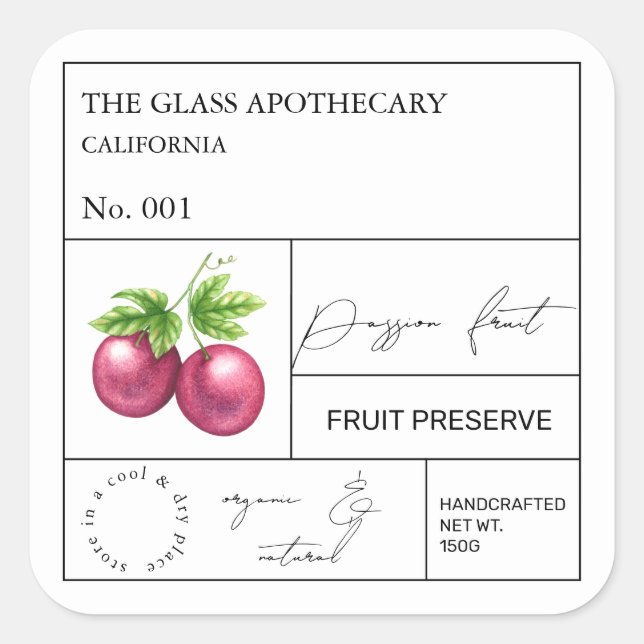 Apothecary Passion Fruit Label (Front)