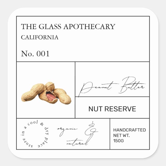 Apothecary Peanut Label (Front)