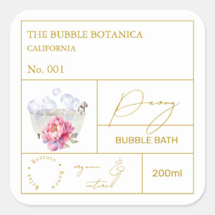 Apothecary Peony Bubble Bath Label