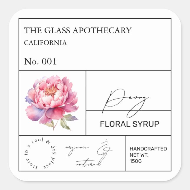 Apothecary Peony Label (Front)