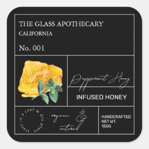 Apothecary Peppermint Infused Honey Label