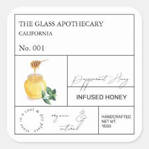 Apothecary Peppermint Infused Honey Label