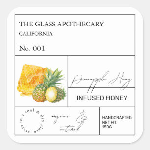 Apothecary Pineapple Infused Honey Label