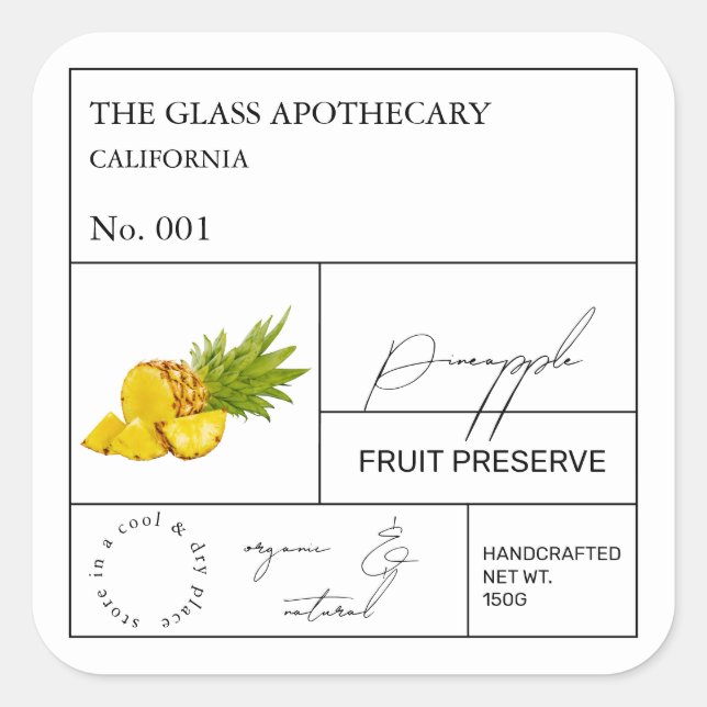 Apothecary Pineapple Label (Front)
