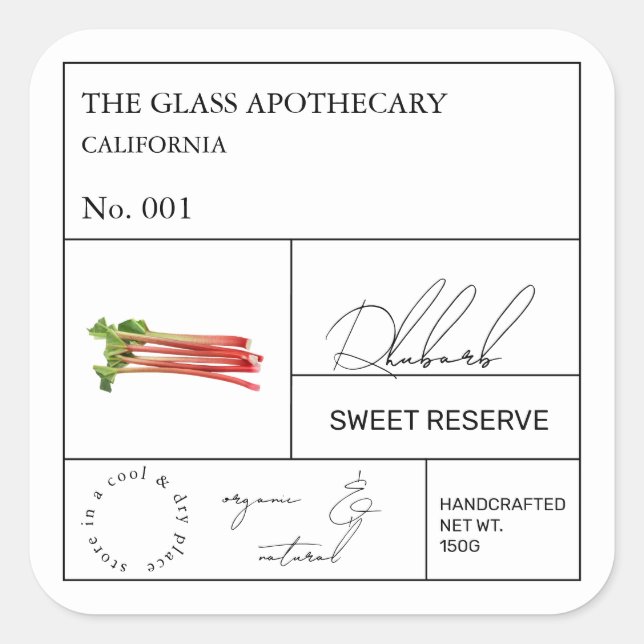 Apothecary Rhubarb Label (Front)