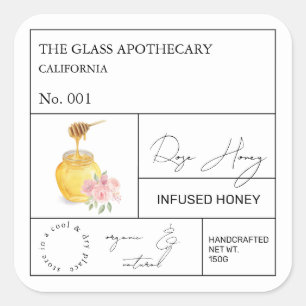 Apothecary Rose Infused Honey Label