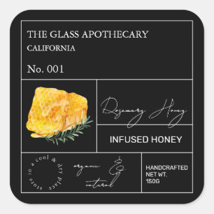 Apothecary Rosemary Infused Honey Label