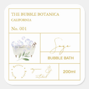 Apothecary Sage Bubble Bath Label