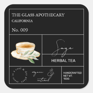 Apothecary Sage Herbal Tea  Label