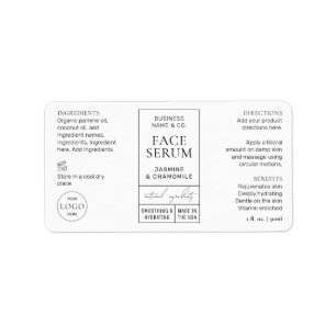 Apothecary Style 1 OZ Cosmetic Bottle Label