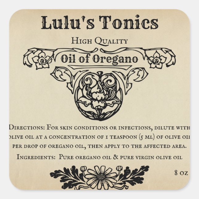 Apothecary Style Labels (Front)