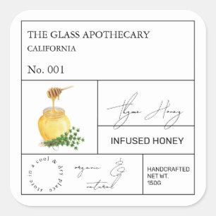 Apothecary Thyme Infused Honey Label