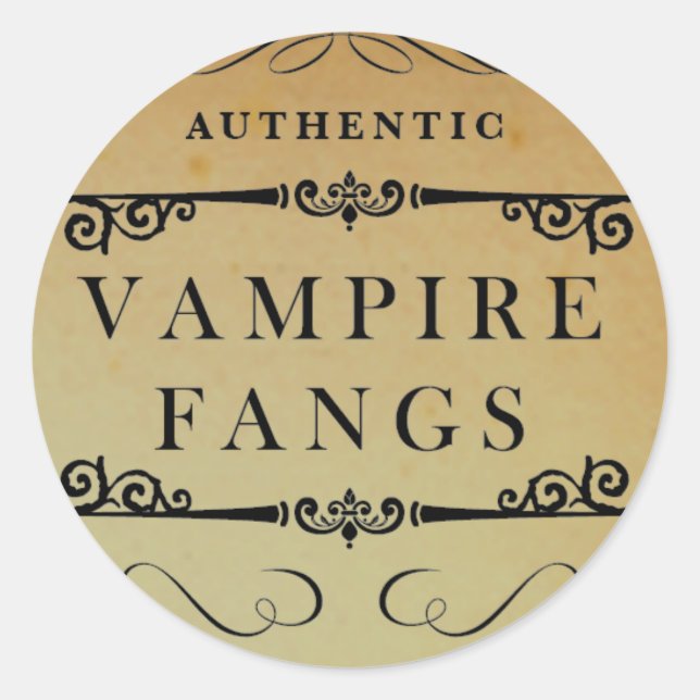 Apothecary Vampire Fangs Halloween Stickers (Front)