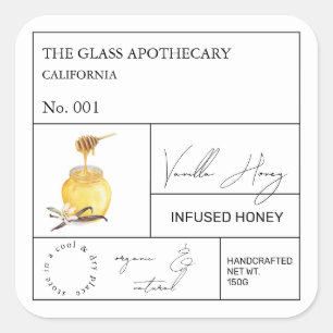 Apothecary Vanilla Infused Honey Label