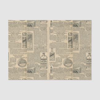 Apothecary Vintage Newspaper Ads Tissue Paper