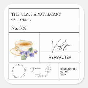 Apothecary Violet Herbal Tea  Label