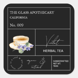 Apothecary Violet Herbal Tea  Label