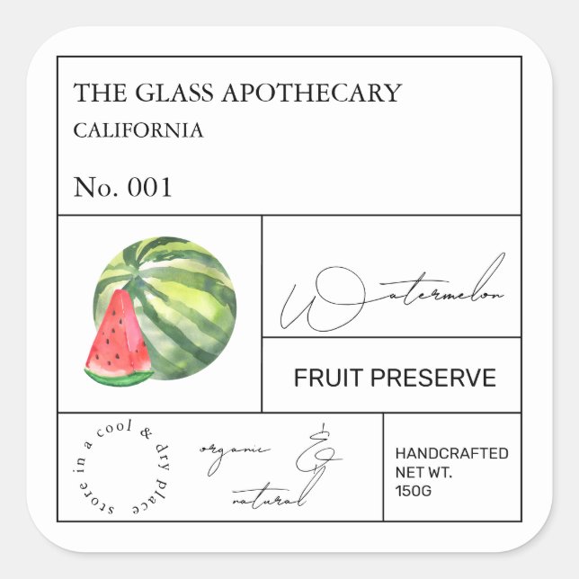 Apothecary Watermelon Label (Front)