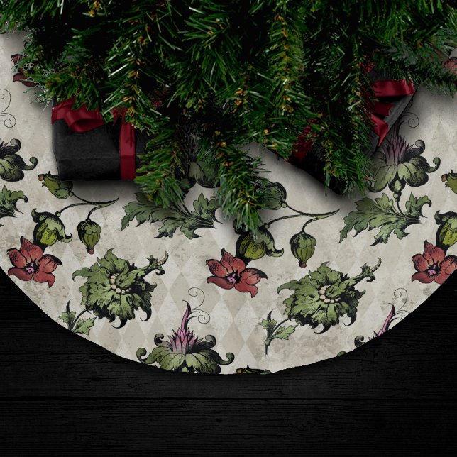Apothecary Witch Plant | Steampunk Botanical Herbs Brushed Polyester Tree Skirt (Creator Uploaded)