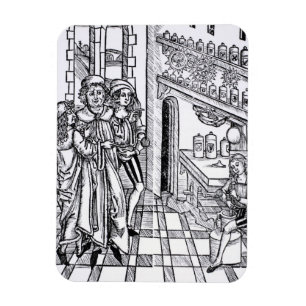 Apothecary's shop, from 'Das Buch der Cirugia' pub Magnet