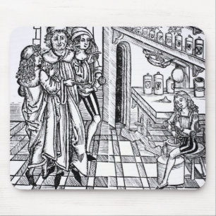 Apothecary's shop, from 'Das Buch der Cirugia' pub Mouse Mat