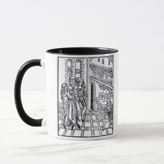 Apothecary's shop, from 'Das Buch der Cirugia' pub Mug (Left)