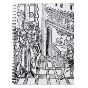 Apothecary's shop, from 'Das Buch der Cirugia' pub Notebook