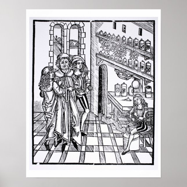 Apothecary's shop, from 'Das Buch der Cirugia' pub Poster (Front)