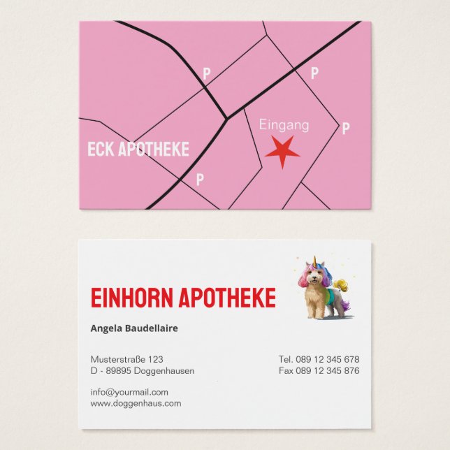 Apotheke Visitenkarten Einhorn (Front & Back)