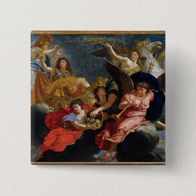 Apotheosis of King Louis XIV of France 15 Cm Square Badge (Front)