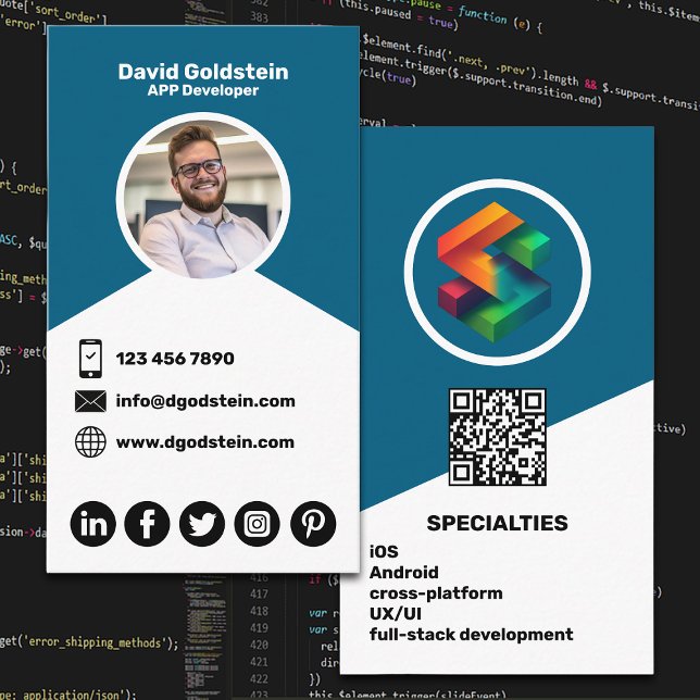 App Developer - Blue Business Card (Creator Uploaded)
