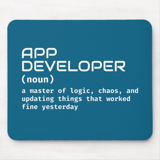 App Developer - Funny Job Definition Mouse Mat (Front)