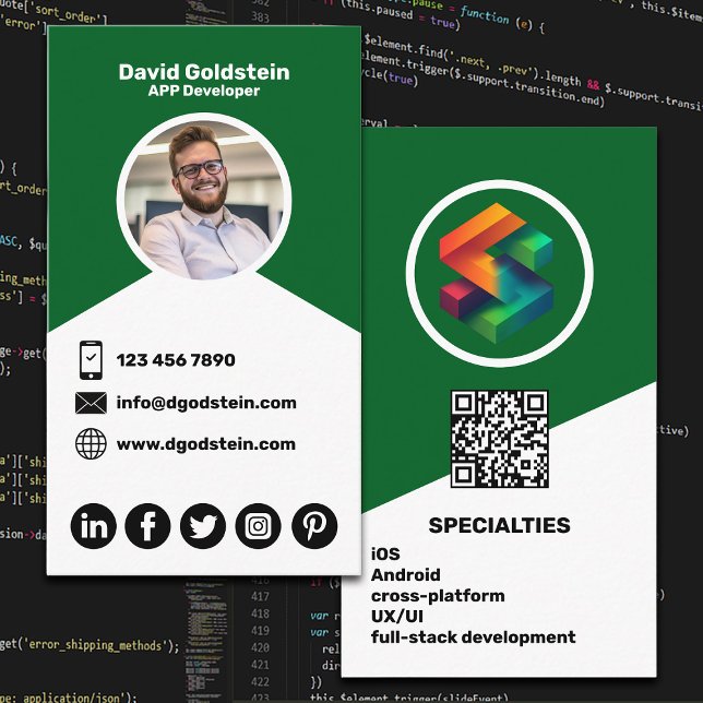App Developer - Green Business Card (Creator Uploaded)