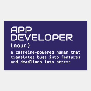 App Developer Humour Definition Rectangular Sticker
